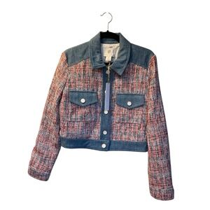 House of Harlow 1960 Tweed & Denim Jacket Size M
